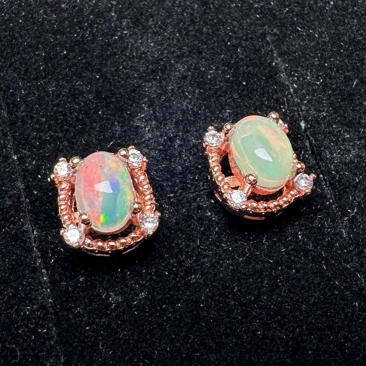 925銀耳環 蛋白石耳環