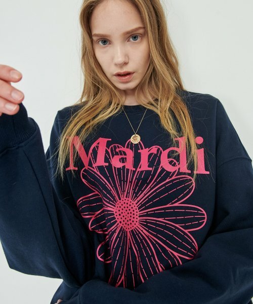 MARDI MERCREDI -  SWEATSHIRT FLOWERMARDI_NAVY VIOLET