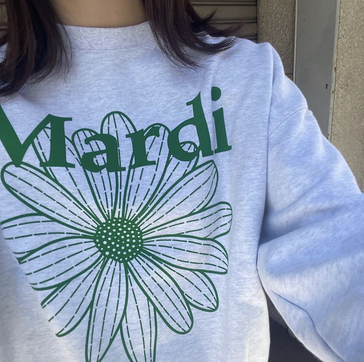MARDI MERCREDI -  SWEATSHIRT FLOWERMARDI_HEATHER GREEN