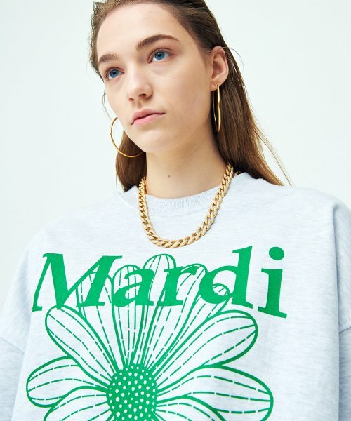 MARDI MERCREDI -  SWEATSHIRT FLOWERMARDI_HEATHER GREEN