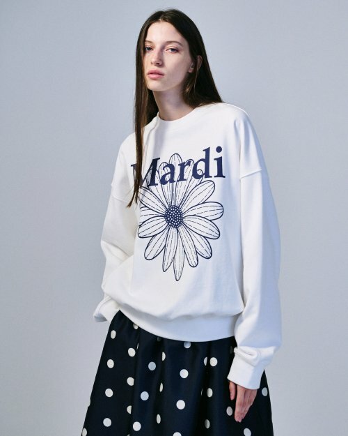 MARDI MERCREDI -  SWEATSHIRT FLOWERMARDI_WHITE NAVY