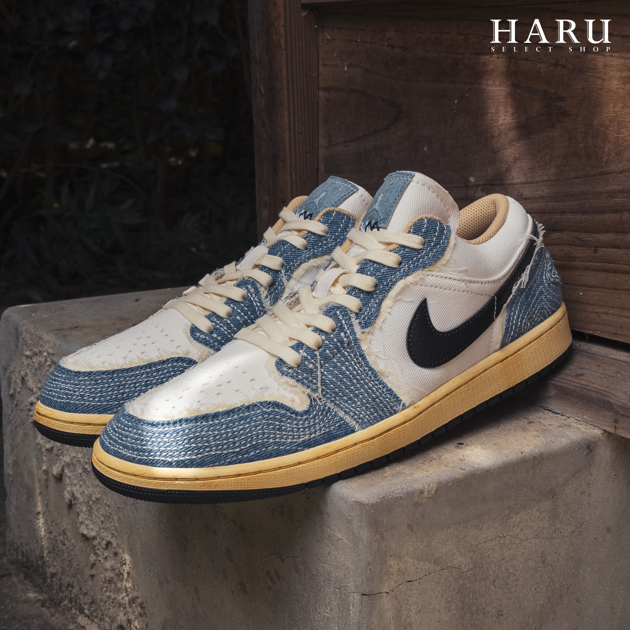 Nike Air Jordan 1 Low Sashiko 刺子繡 破壞牛仔 刺繡 日式 男生復古休閒鞋 FN7670-493