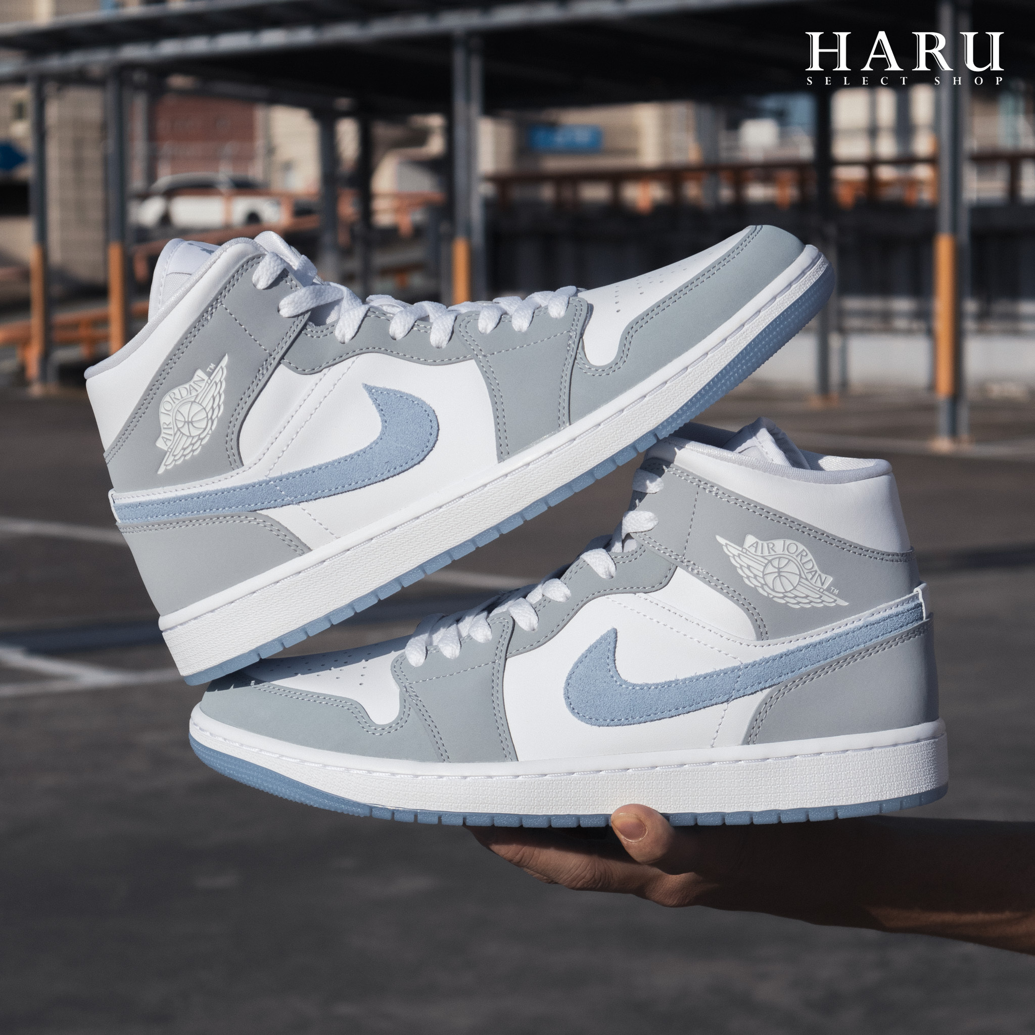 NIKE AIR JORDAN 1 AJ1  "Wolf Grey" dior 小迪奧 灰白 煙灰 冰藍 中筒 男女復古休閒鞋 BQ6472-105