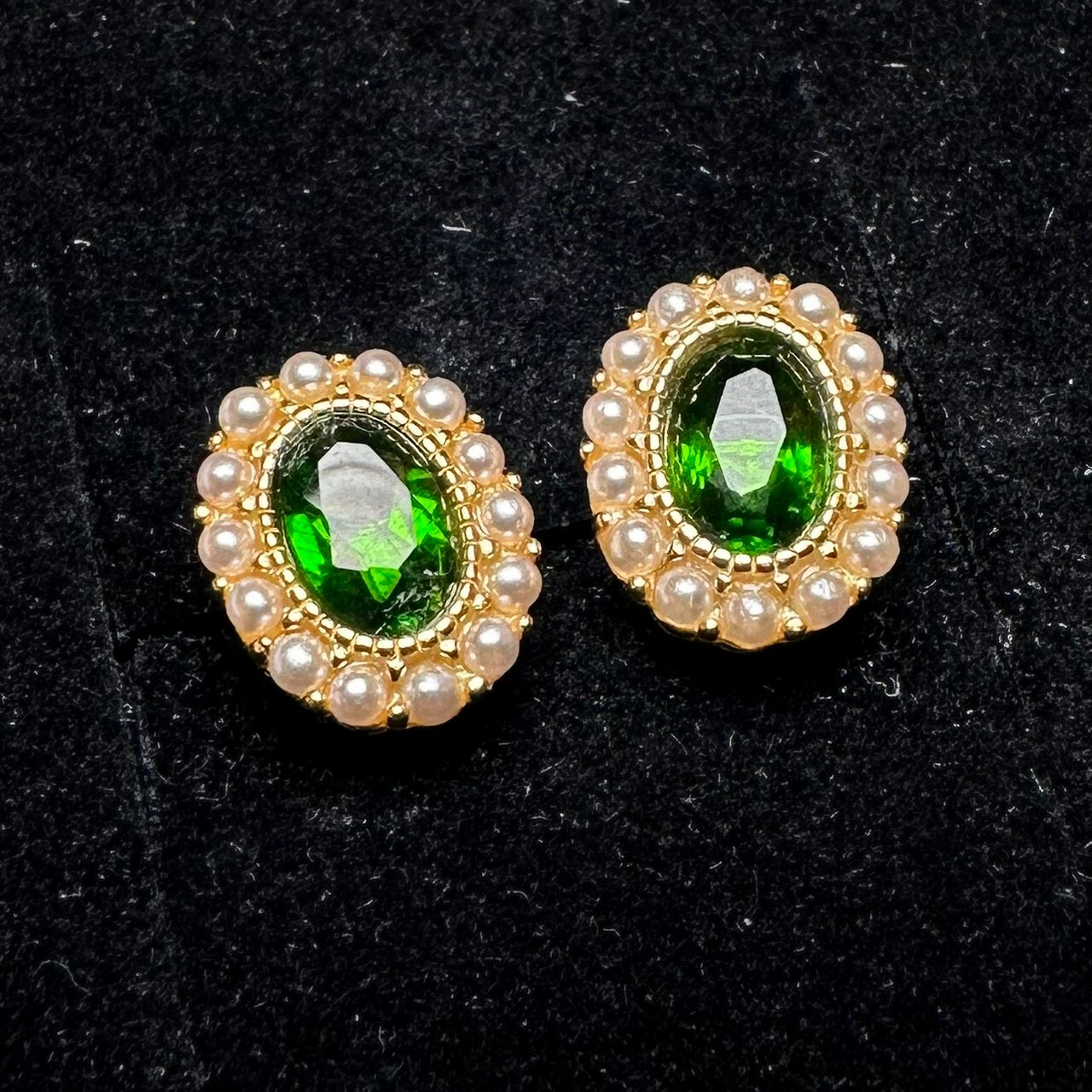 925銀耳環 綠透輝石耳環