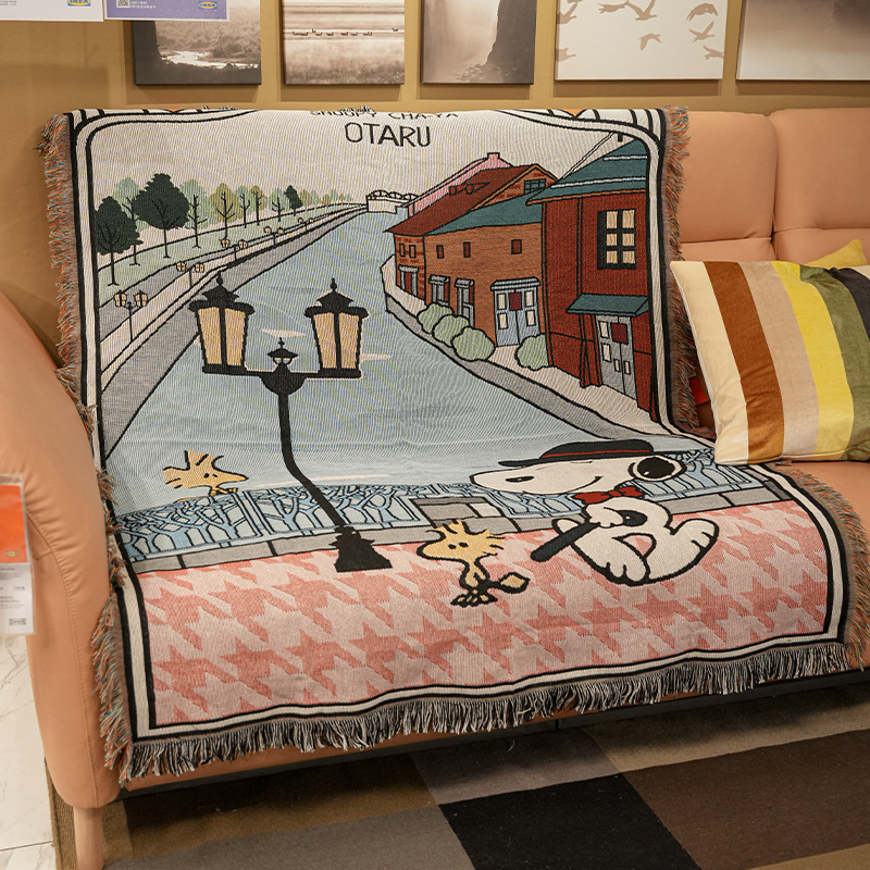 《1471》美式復古史努比系列沙發蓋毯
