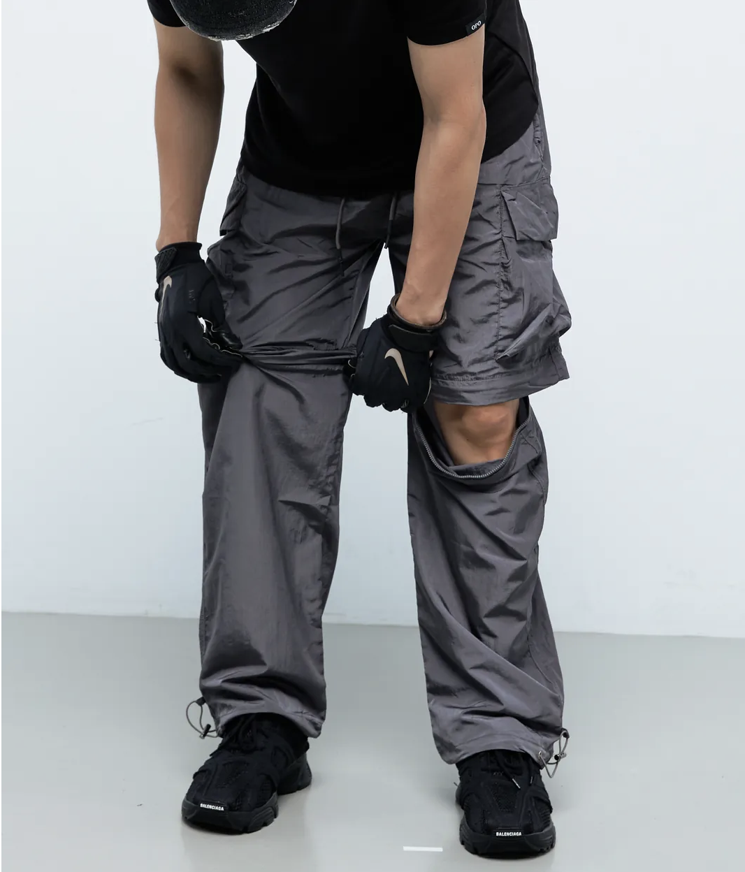 OPO DESIGN 霧面尼龍可拆式兩用休閒褲