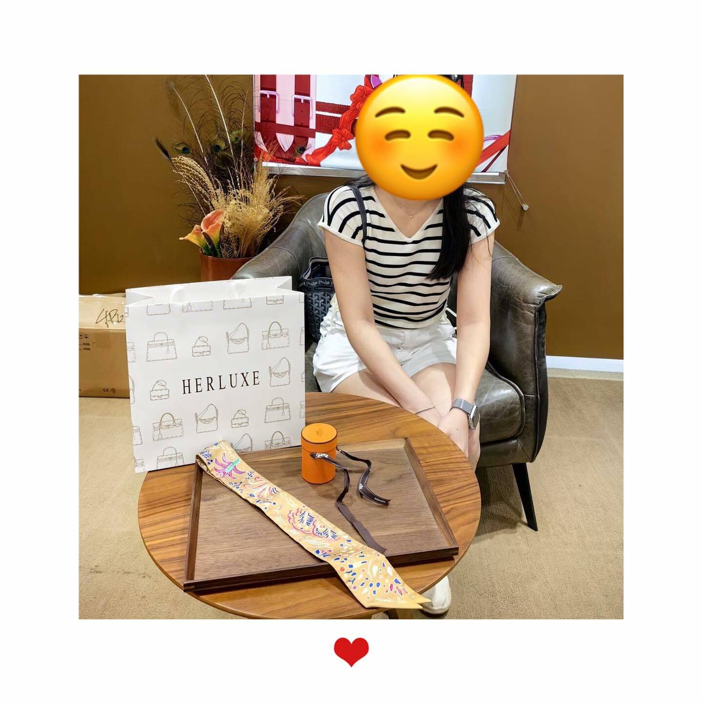 爽快靚靚到店pick up twilly🥳 靚靚搵咗尼個色好耐☺️ 見到HERLUXE多款式、品味好🫰果斷落單❤️‍🔥 多謝你哋支持🫶