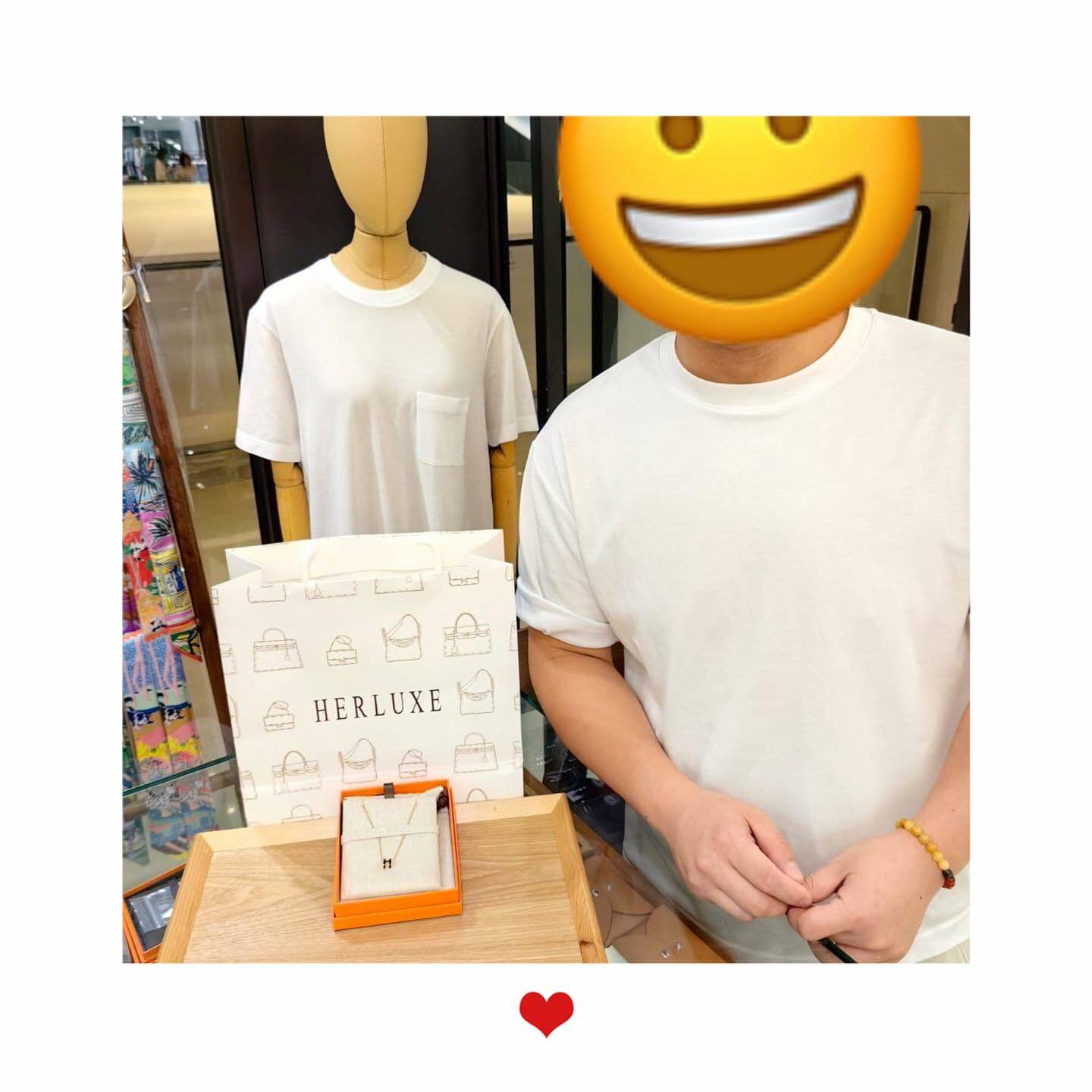 型男先生來pick up mini pop H頸鏈🎉 係送比朋友嘅禮物🎁 多謝你嘅支持與關注HERLUXE🫶