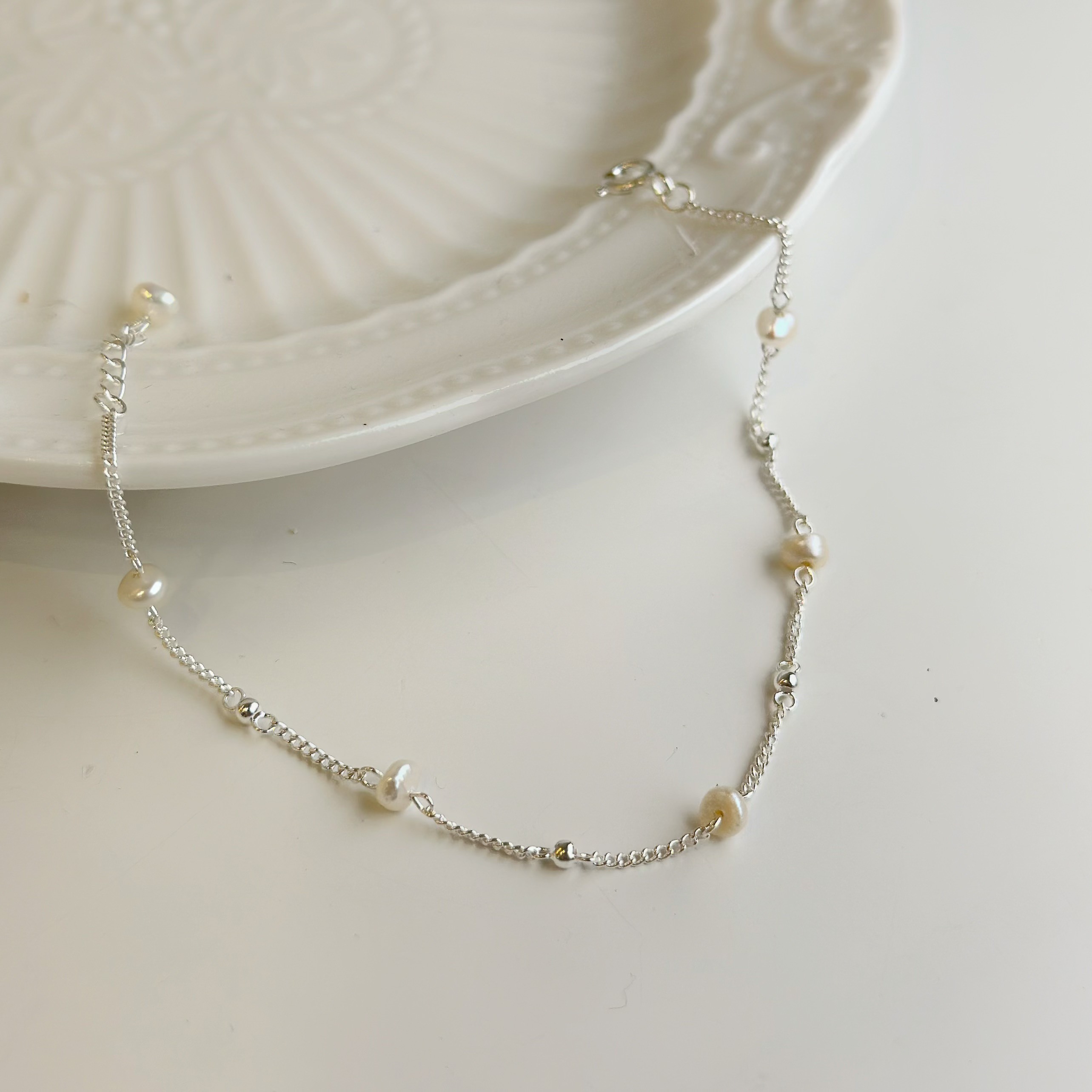 願意．小珍珠純銀手鍊