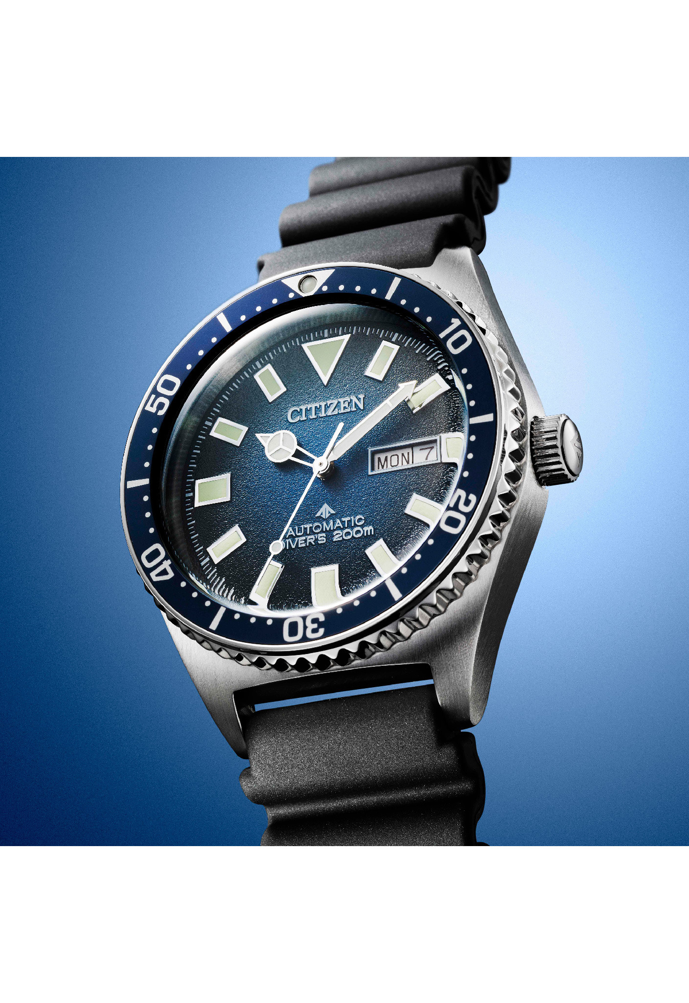 萬年鐘錶 - Citizen 星辰錶  PROMASTER  藍面鋼鐵河豚EX潛水機械錶  200米機械潛水錶 NY0129-07L   錶徑41MM