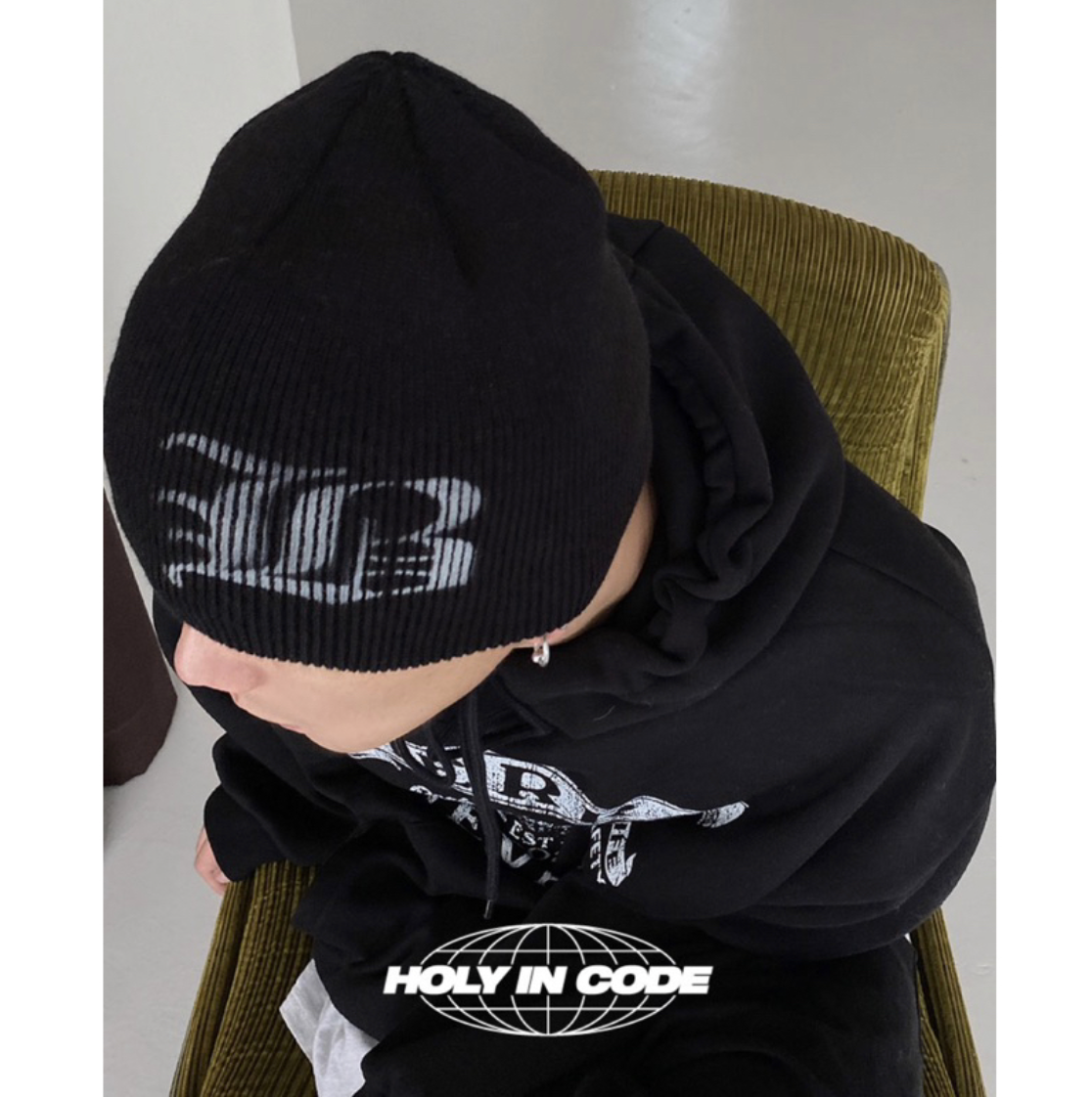 🇰🇷韓國 HOLYINCODE 歌德LOGO 印花 針織 毛帽 冷帽