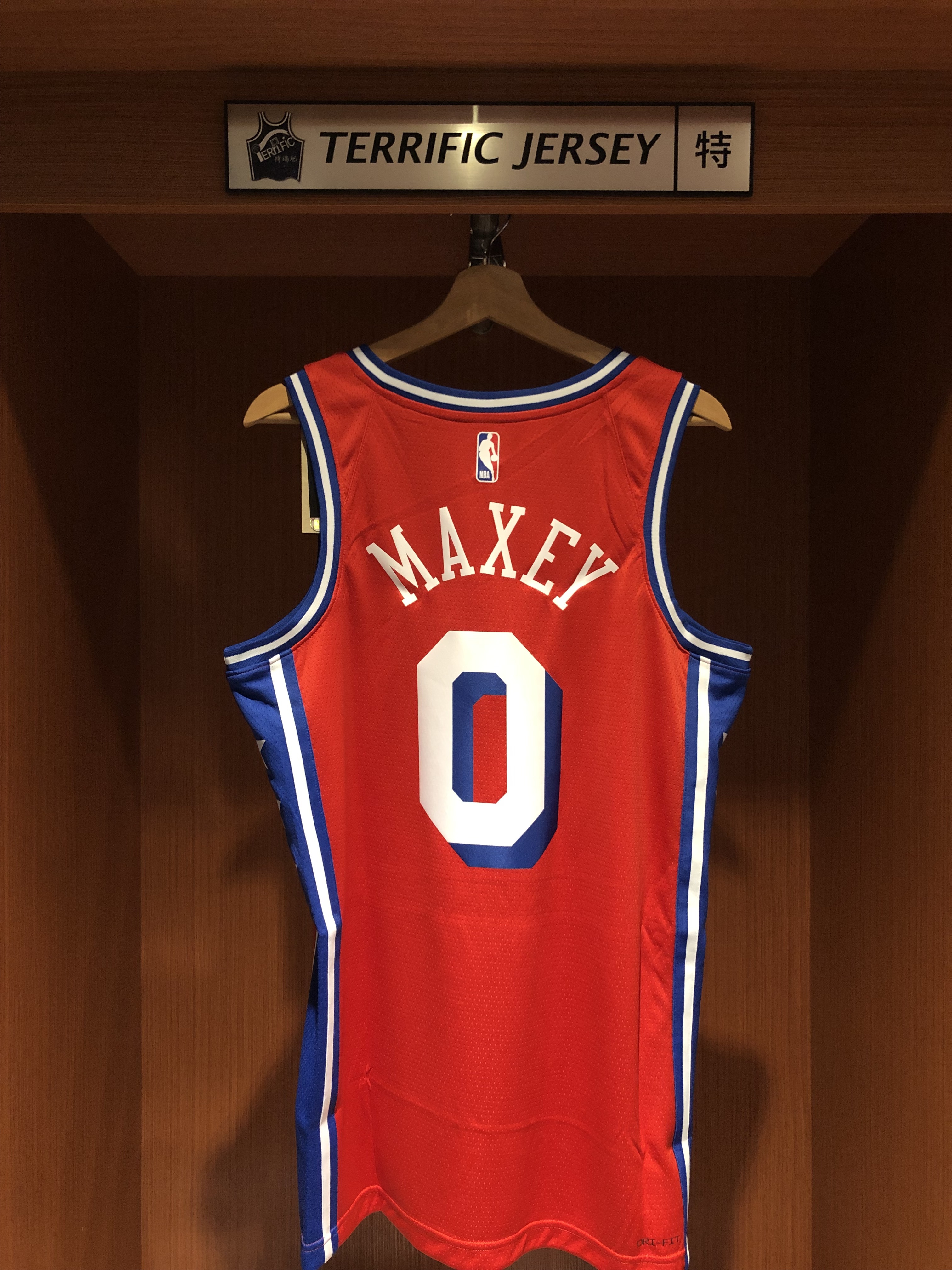 NBA球衣 Tyrese Maxey 費城七六人紅 Statement Jordan Swingman 球迷版 熱轉印 全新