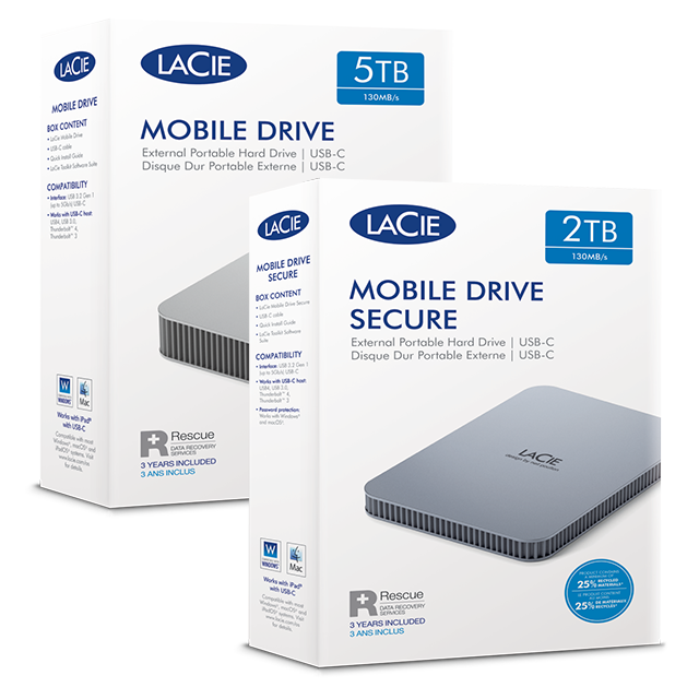 LaCie Mobile Drive Premium Space Usb Type-C  Portable Hard Drive