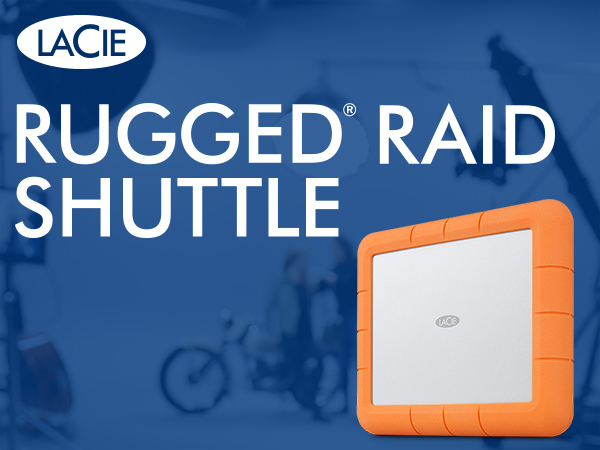 LaCie Rugged Shuttle Usb Type-C Portable Hardware AES-256bit Encryption Raid Hard Drive 8TB