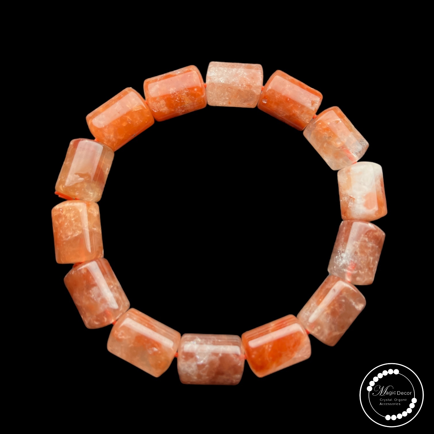 251004 - C73 10mm紅兔毛桶形珠手串（大）（微瑕疵不退不換）