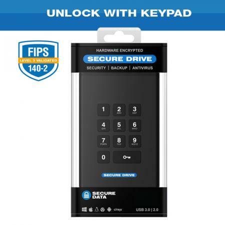 SecureDrive® KeyPad Hardware Encrypted Military Grade Portable Drive
