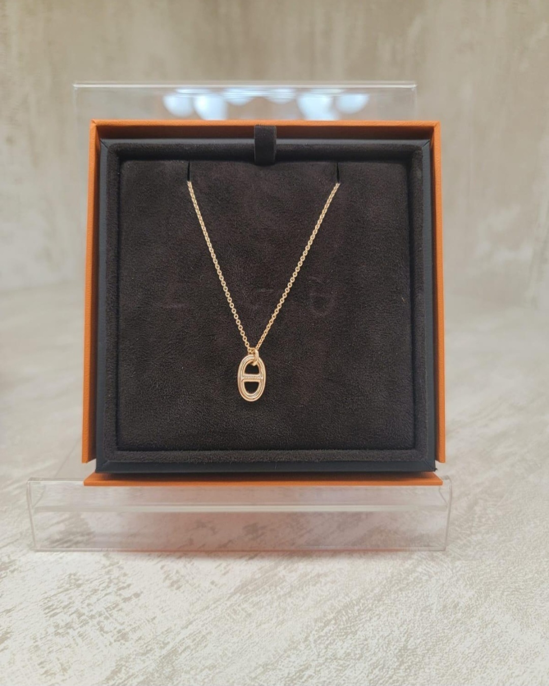 Hermes 18k rose gold Farandole Pendant 豬鼻18k玫瑰金 頸鏈