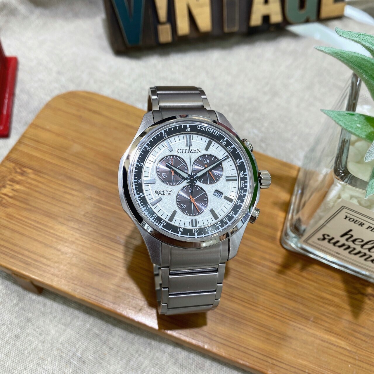 【CITIZEN 星辰】鈦金屬熊貓計時腕錶AT2530-85A 43mm 現代鐘錶