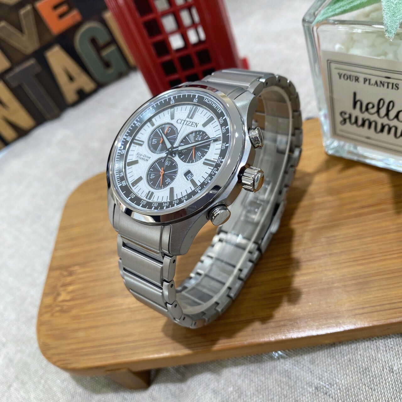 【CITIZEN 星辰】鈦金屬熊貓計時腕錶AT2530-85A 43mm 現代鐘錶