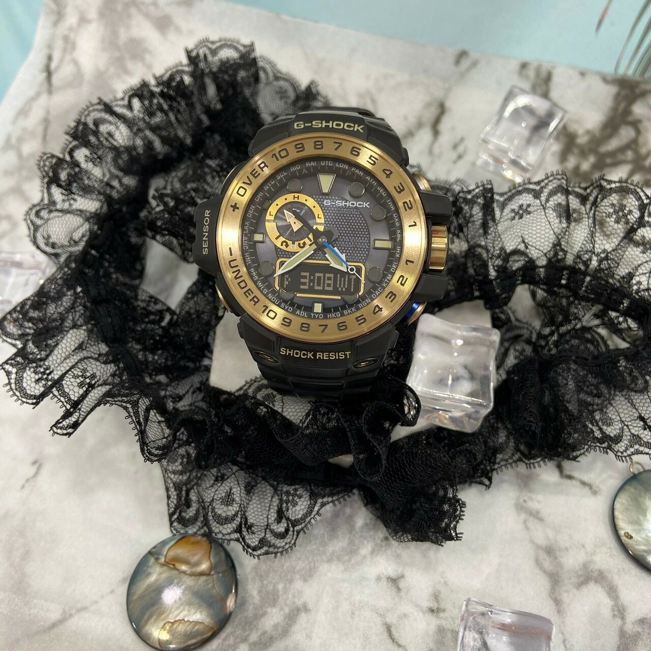 【G-SHOCK】海洋探險家電波太陽能運動錶 GWN-1000GB-1A 55.8mm 現代鐘錶