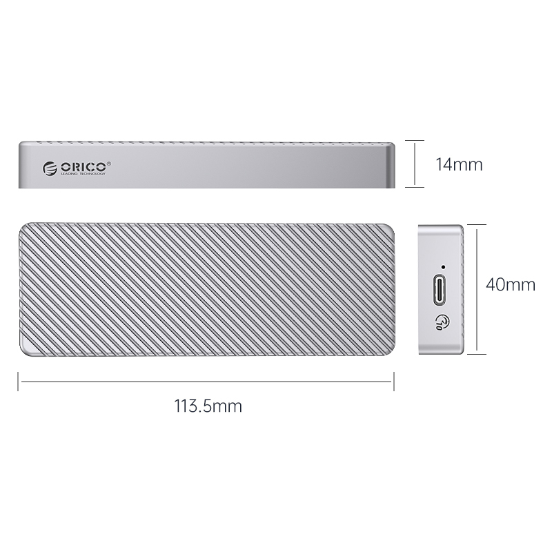 ORICO Aluminum USB3.2 Gen2X2 20Gbps M.2 M-Key NVME SSD Enclosure [M213C3-G4]
