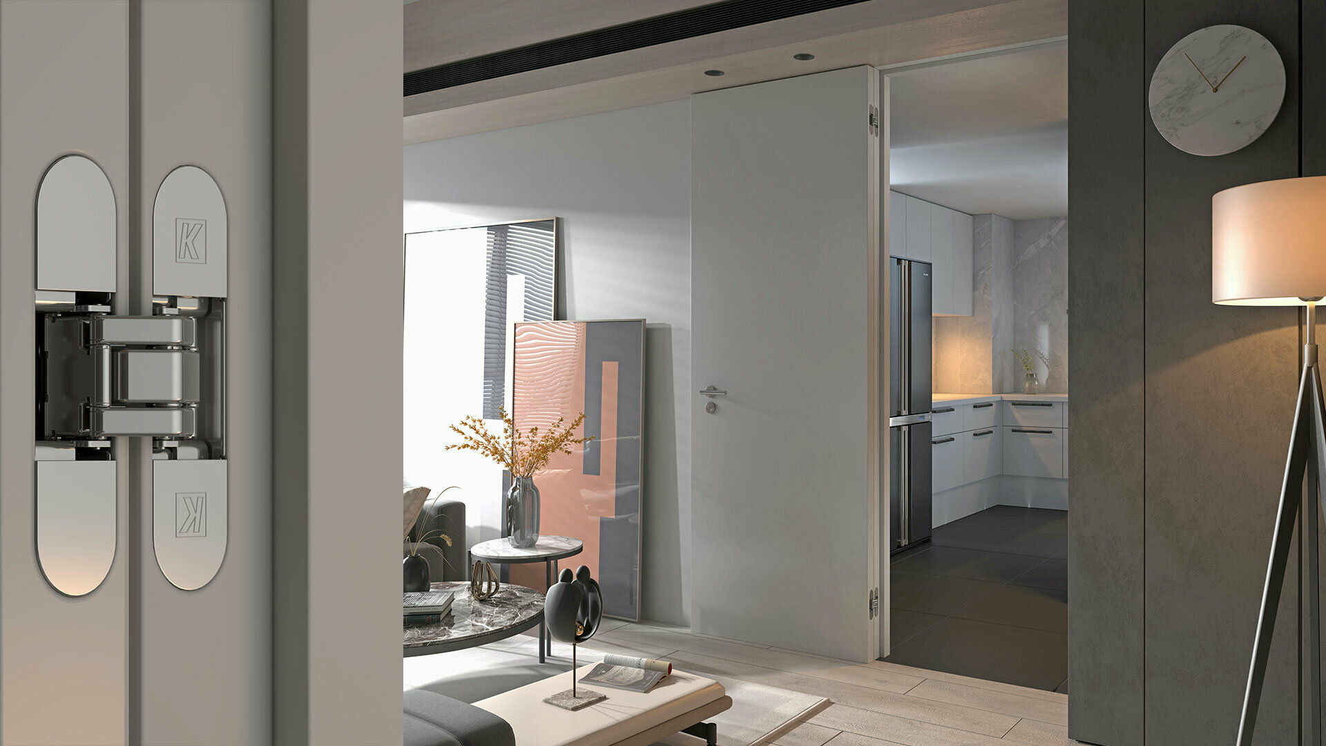 ATOMIKA K8000 意大利 三邉調節 大門暗鉸 - 灰色