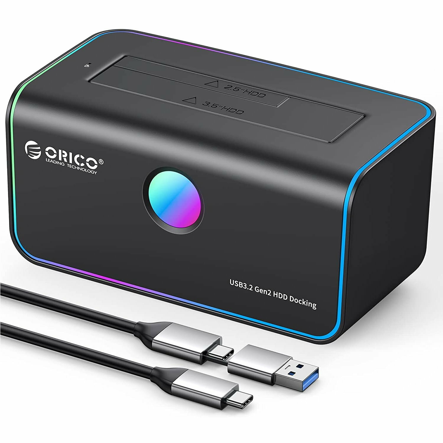ORICO RGB 2.5"/3.5" HDD/SSD Single Bay Type-C GEN 2 Hard Drive Dock [8818C3]