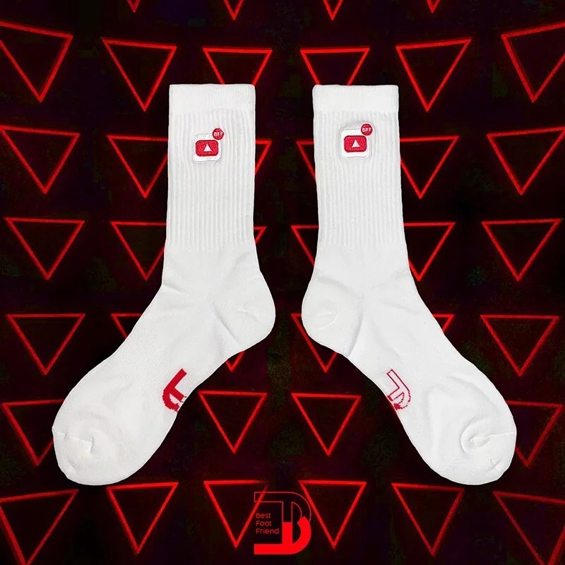 BFF YouTube小圖襪_白色_BF190008