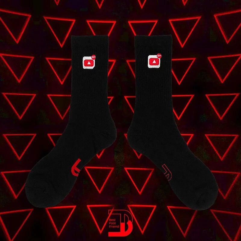 BFF YouTube小圖襪_黑色_BF190008