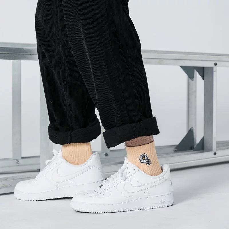 BFF 刺繡小花短襪 _ 橘色_BF190025