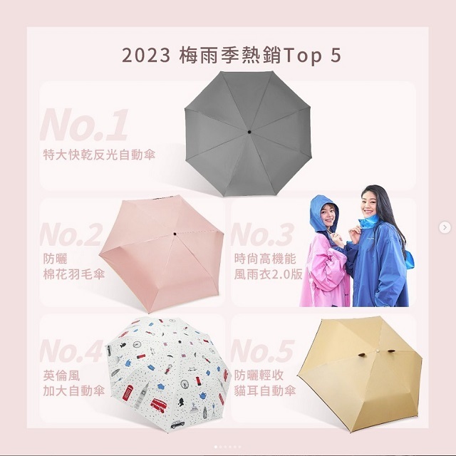 2023梅雨季雨衣雨傘熱銷TOP5 |雨之情雨傘品牌推薦