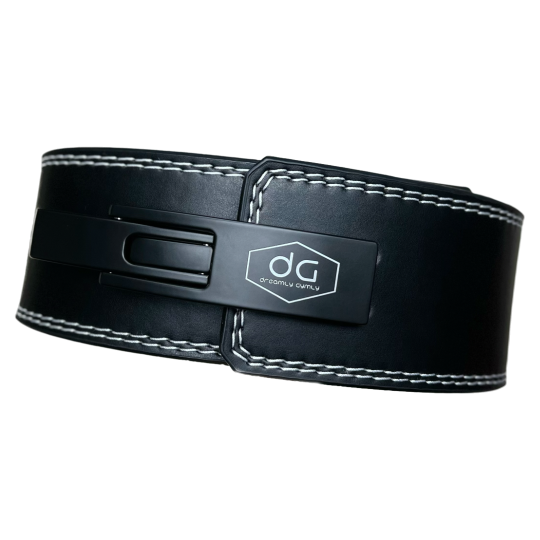 10mm快扣重訓牛皮腰帶 (黑色)