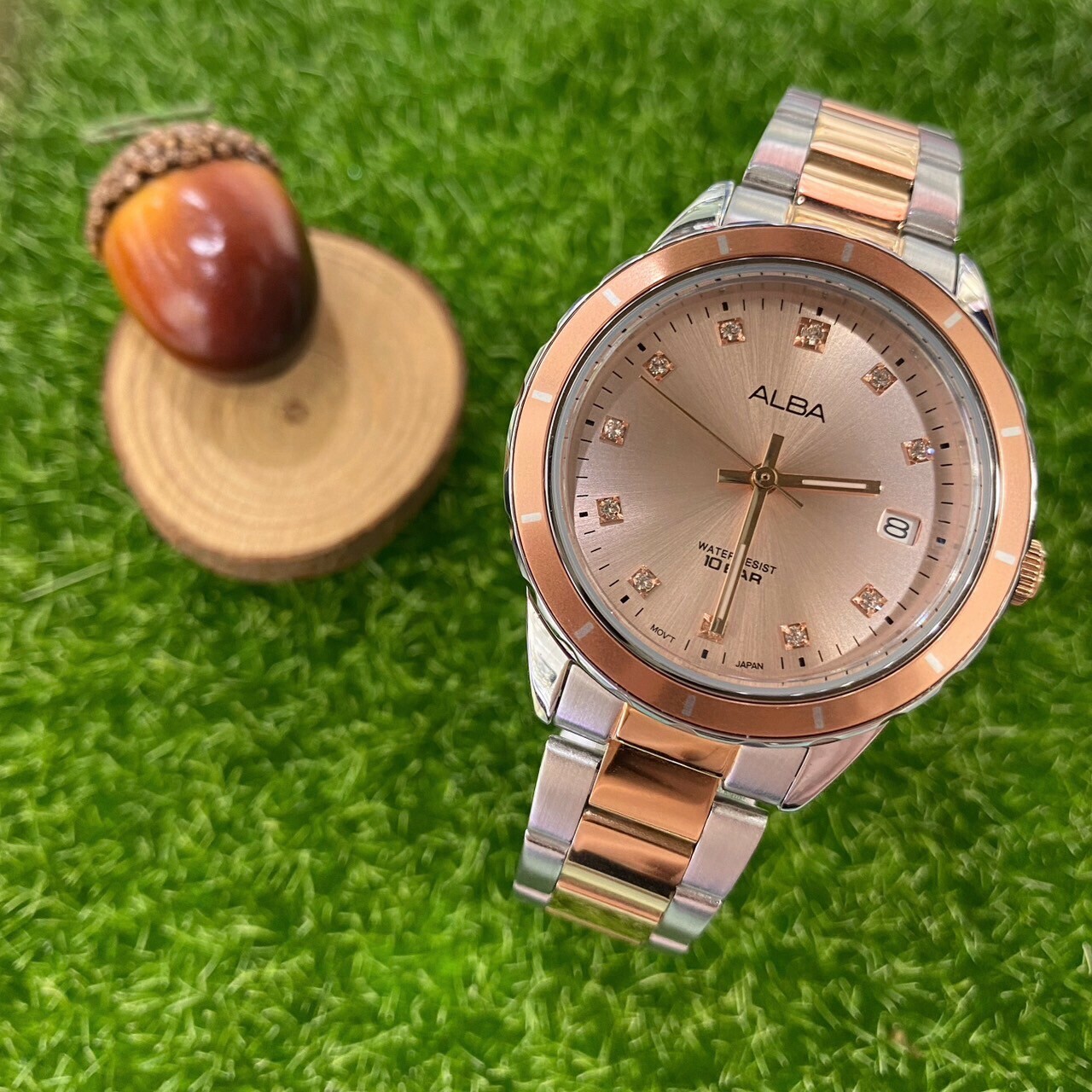 【ALBA 雅柏】優雅晶鑽點綴時尚腕錶 VJ32-X333P 34mm 現代鐘錶