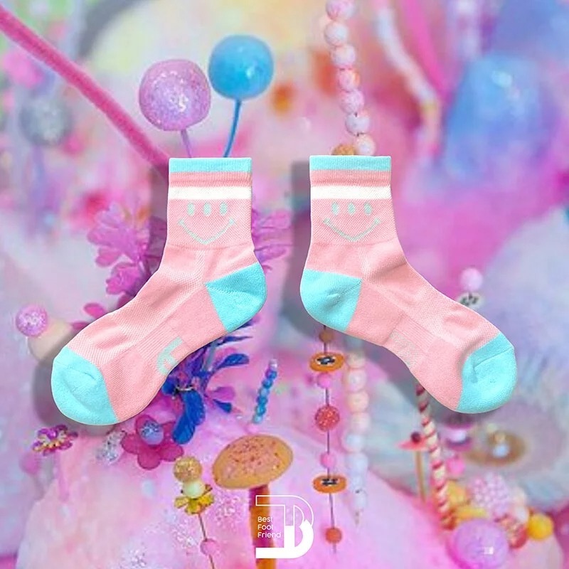 BFF 糖果色微笑短襪_粉紅色_BF200020