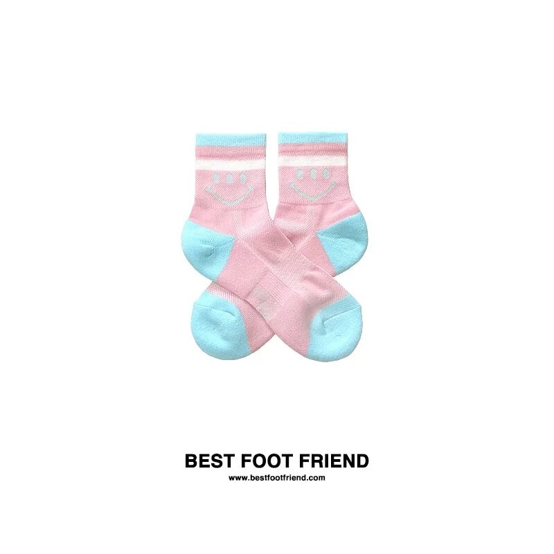 BFF 糖果色微笑短襪_粉紅色_BF200020