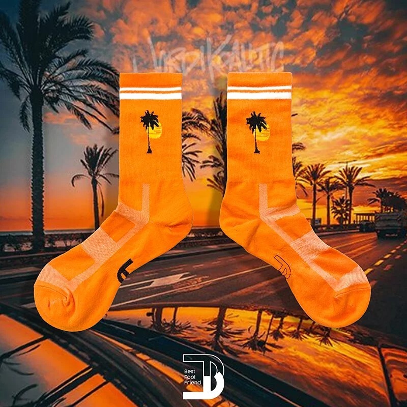 BFF 加州椰子樹襪 _ 橘色_BF200026