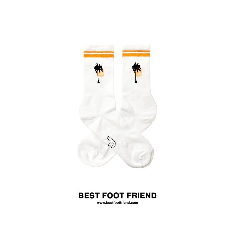 BFF 加州椰子樹襪 _ 白色_BF200026