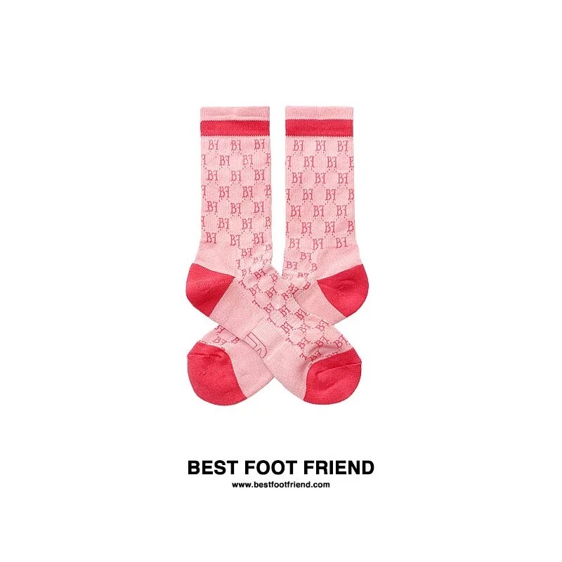 BFF 滿版菱形LOGO襪子 _ 粉紅色_BF200025