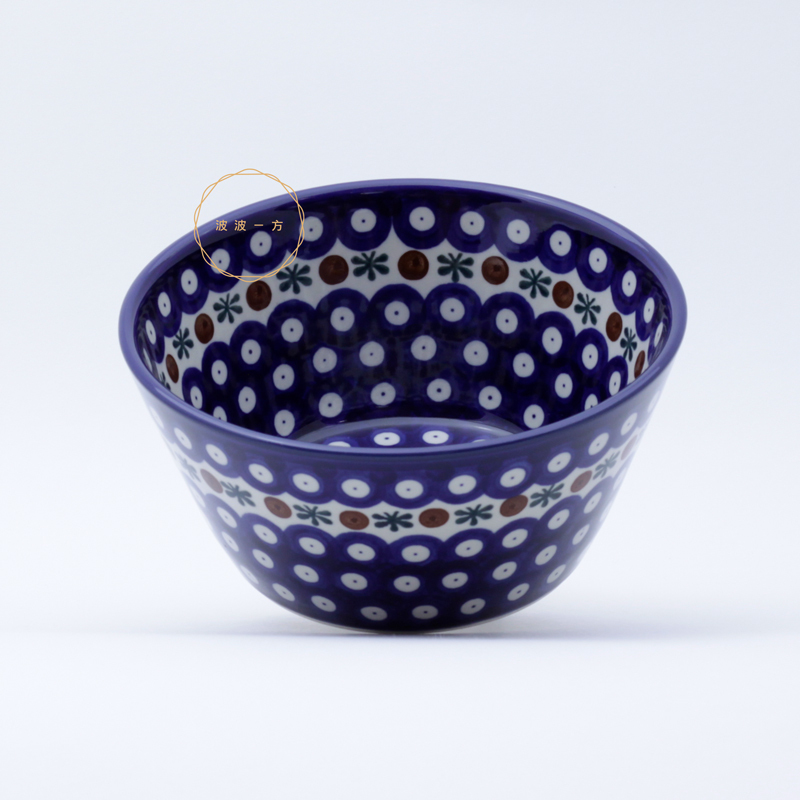 斜邊碗-Ø17.2,高度8.2cm-經典孔雀眼與蜻蜓