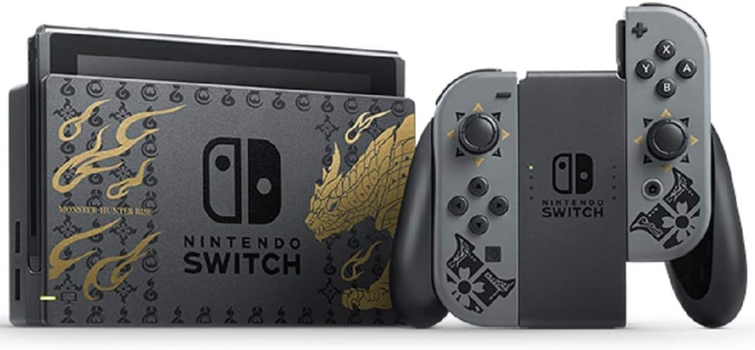 NS Nintendo Switch 電力加強版 台灣專用機 魔物獵人 崛起 特仕款(含收納包&保護貼)