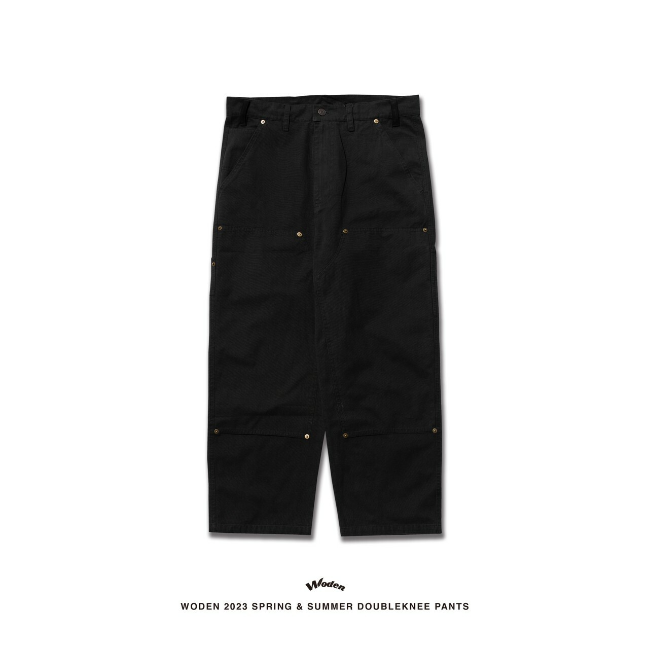 WODEN 2023 Spring & Summer 081 Double knee Pants 黑色款