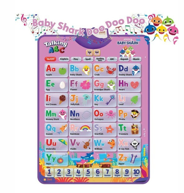Baby Shark英文發聲掛牆海報-粉紫色