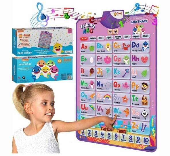 Baby Shark英文發聲掛牆海報-粉紫色