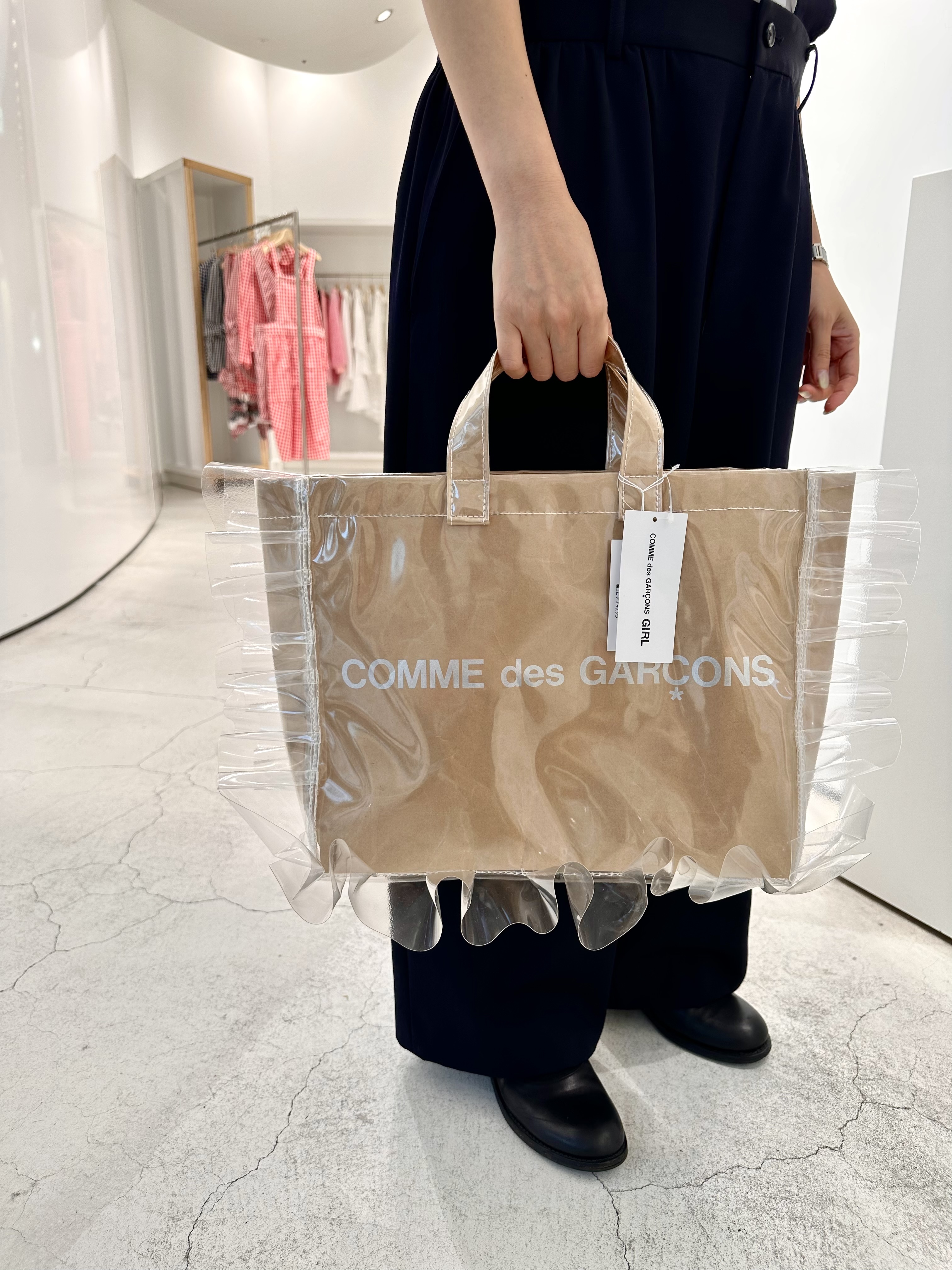 Comme des garcons 2024 paper plastic tote