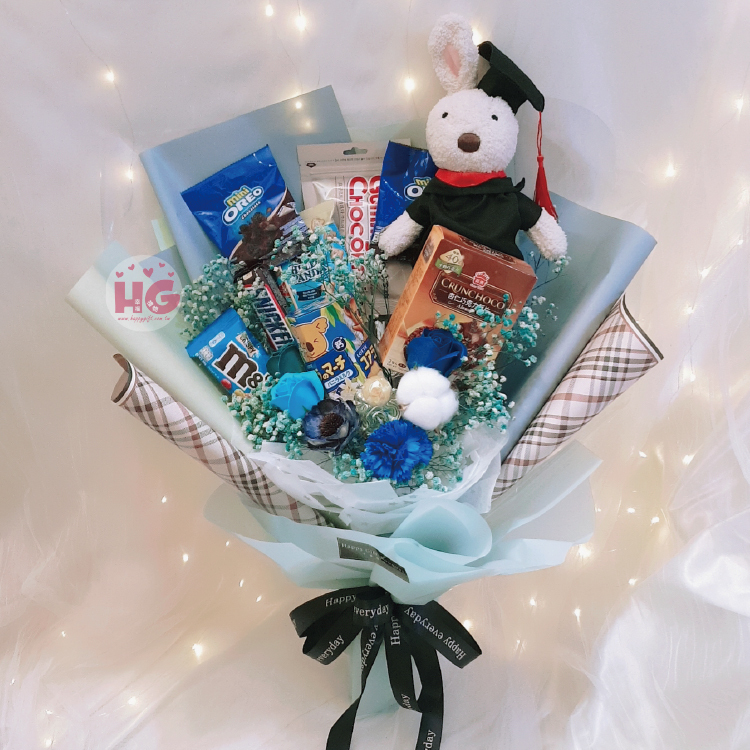 英倫風零食永生花乾燥花束(可加燈),幸福禮物婚禮小物花店,桃園花店,桃園花束,八德花束,British style snack bouquet