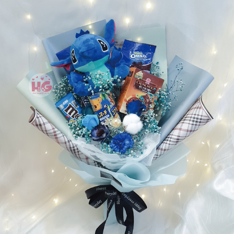 英倫風零食永生花乾燥花束(可加燈),幸福禮物婚禮小物花店,桃園花店,桃園花束,八德花束,British style snack bouquet