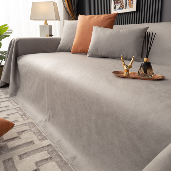 仿皮紋理科技布沙發巾