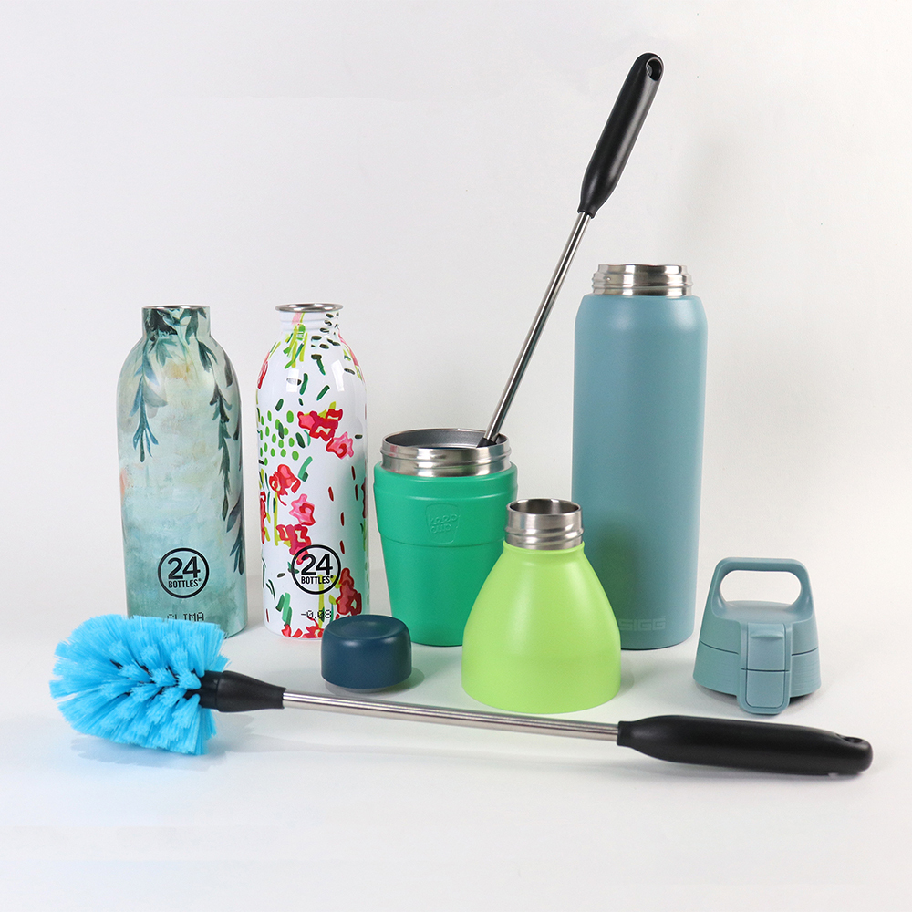 不鏽鋼長柄杯瓶刷 - 澄澈藍