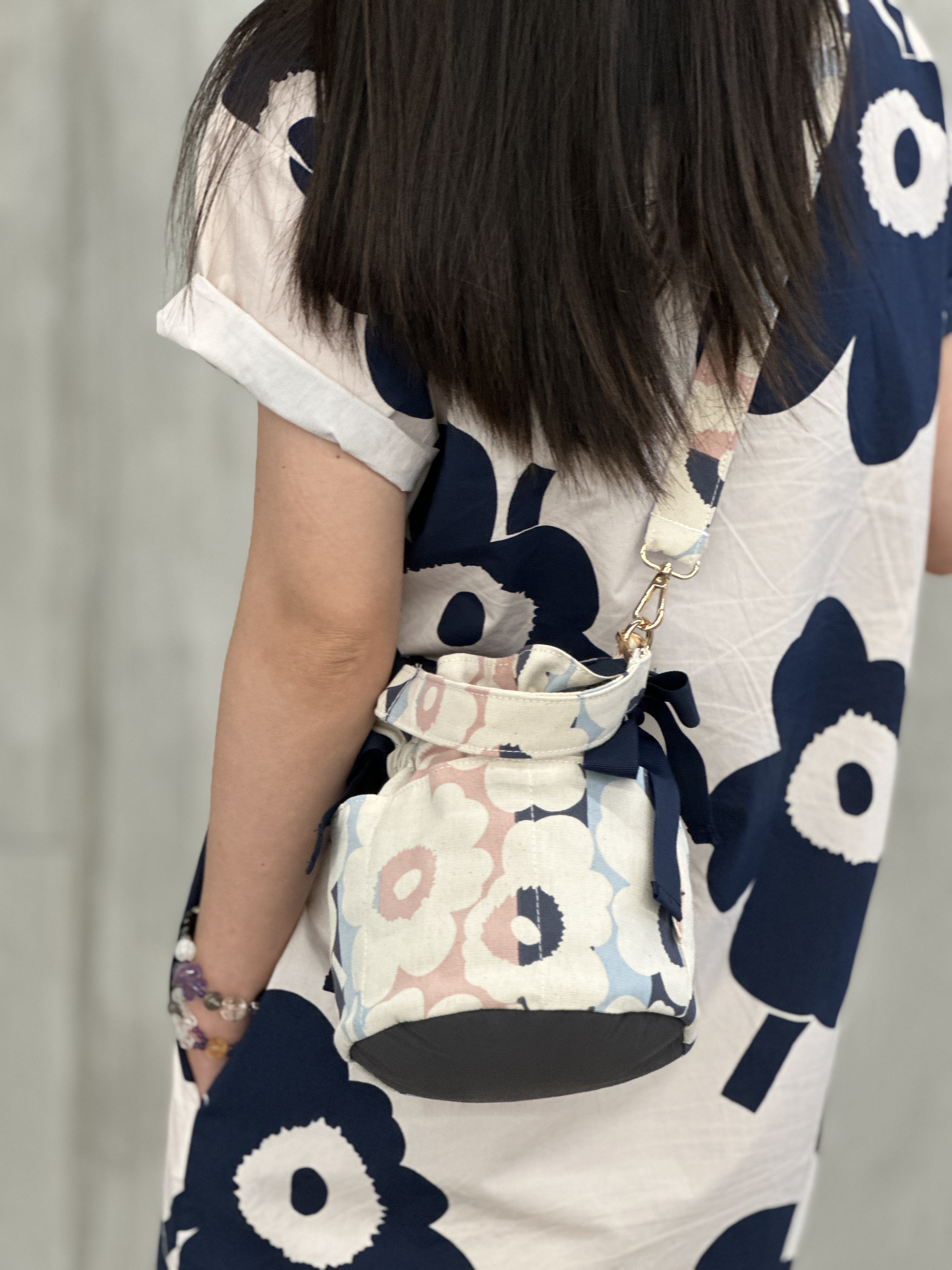 Bucket Bag | Small size | Marimekko limited pink grey light blue 三色花