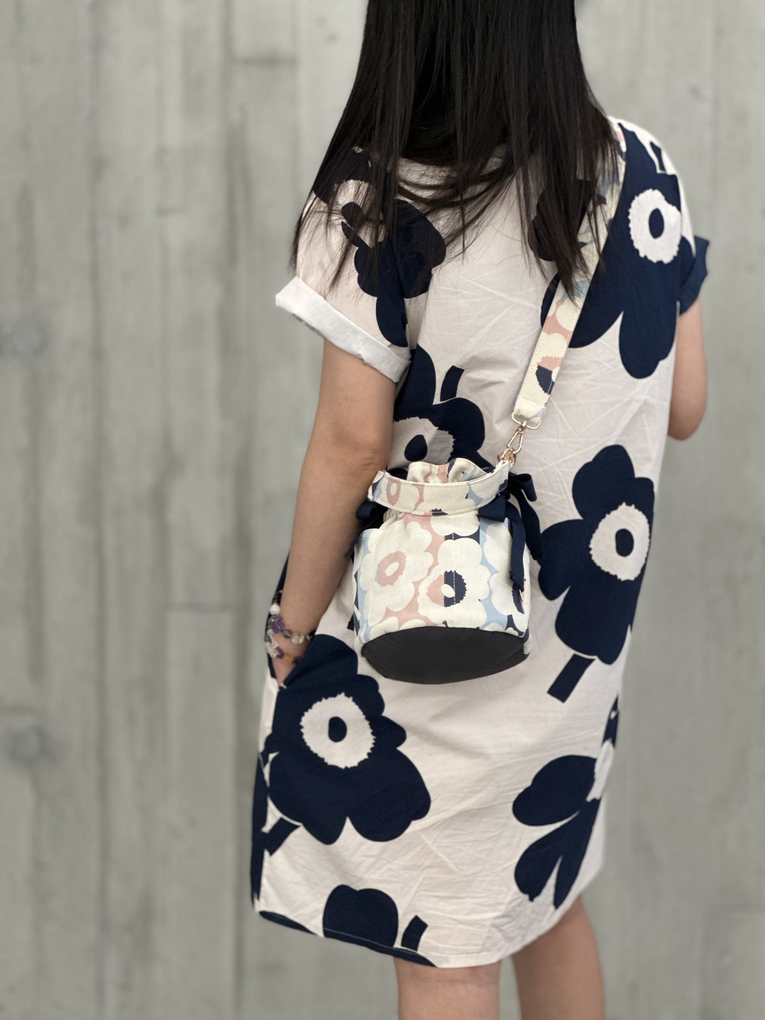 Bucket Bag | Small size | Marimekko limited pink grey light blue 三色花